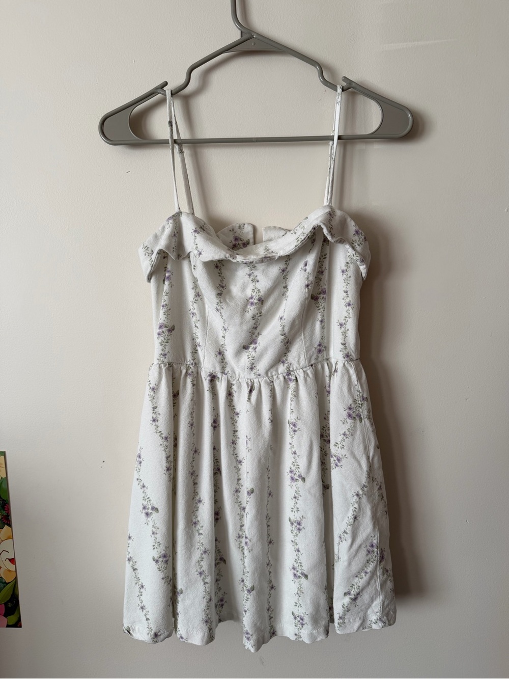 Trixxi White Sundress with Purple Floral Print